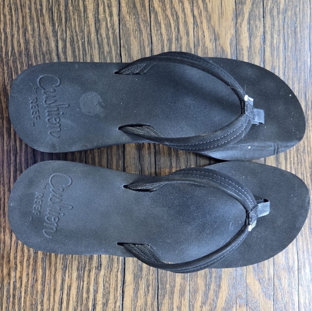 Reef Black Cushion Flip Flops